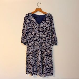 Talbots 8P Paisley 3/4 sleeve dress NWT Talbots 8 petite